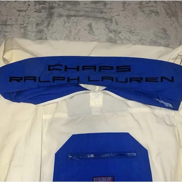 Vintage 90s Chaps Ralph Lauren 1/4 Zip Windbreaker Multicolor Polyester Jacket M - Picture 4 of 7